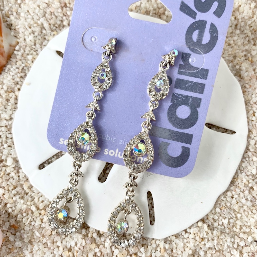 AB Rhinestone Dangle Earrings